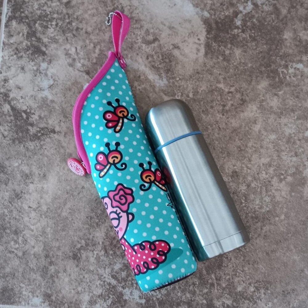 Stainless Steel Thermos and Insulated Carrying Pouch Laken Baby Beverage Bottle